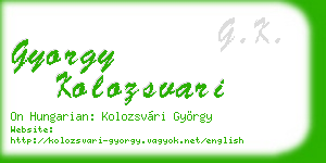 gyorgy kolozsvari business card